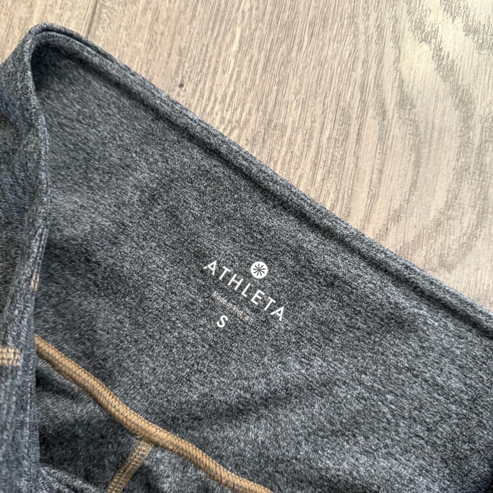 Athleta Heather Grey Stitched Athletic Leggings - Picture 4 of 5